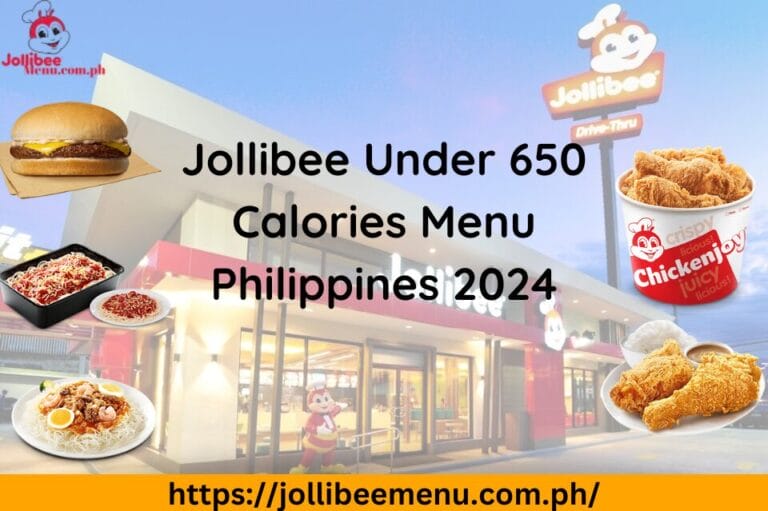 Under 650 Calories Menu